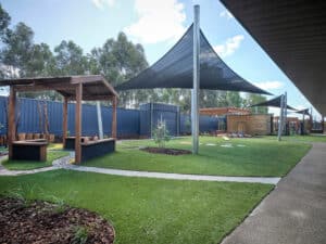 Shade Sail in Childcare Centre outdoor play space